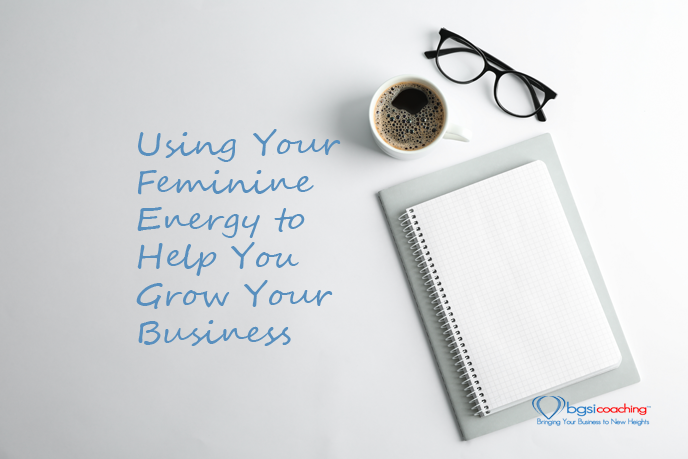 Using Your Feminine Energy to Run Your Business } BGSICoaching | pad, coffee, glasses on desk