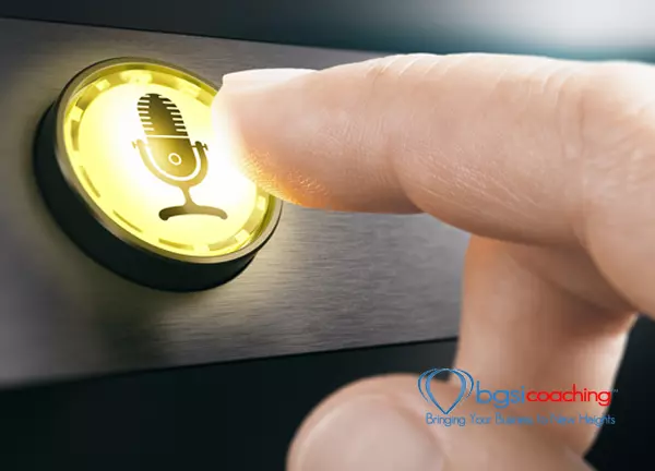 creating a podcast to help you in your business and for authors to get more exposure | man pushing podcast button