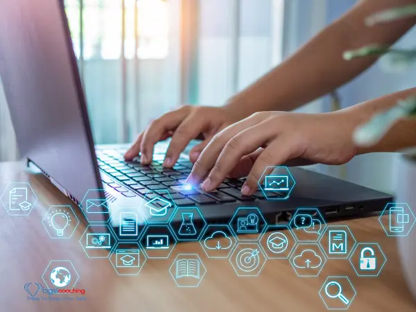 BGSICoaching | Human Hand Working On Computer. Business Concept And Communication Technology