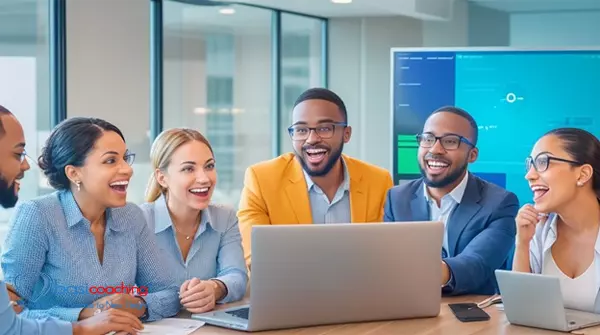 BGSICoaching | group of people sitting around table smiling