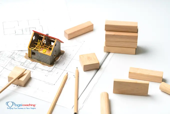 BGSICoaching | MOJO: The Meaning of Life and Business | Home & housing estate concept with blueprint