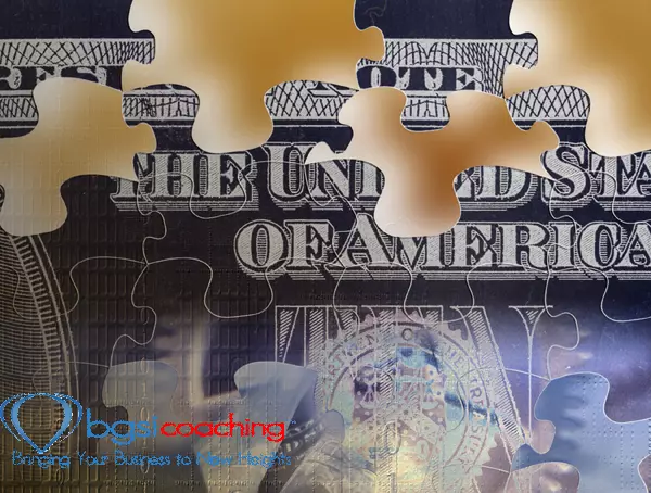 BGSICoaching | Looking for Missing Money | Business concept art. US dollars and binary code