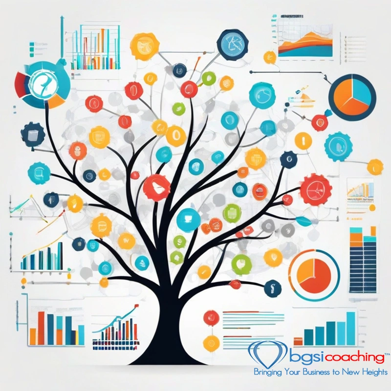 boost yur revenues with effective strategies for optimization | bgsicoaching | tree with dollars and bgsicoaching logo | AI generated